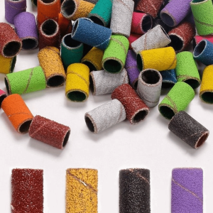 OUREAL Bearing Sleeve Nail Sanding Cap DIY Color Box Nail Drill Bits Polishing Accessory #180 #240 Manicure Accessories Nail Art