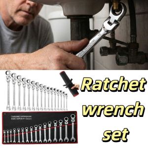 SIDSI 72 Tooth Ratchet Combination Ratchet Wrench Set Spring Head Key Chrome Vanadium Steel Ratchet Wrench Set Tool Kit Multitool Wrench Metric Ratchet Wrench Car Repair