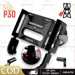 HOLDER GUB P30 + BREKET/Phone Holder Hp Sepeda Motor GUB Alumunium Alloy Tempat Hp Dudukan Hp Sepeda Motor Gub Holder/GUB P30  Holder Handphone Dudukan Ponsel Aluminium Aloy / Hitam Holder Plus MotoBar/GUB P30 Holder HP Alumunium 360 Derajat Holder