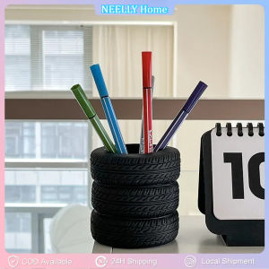 1PC Creative Tire Shaped Pen Holder - Unique Office Desk Organizer Office Supplies Desktop Multifunctional Storage Decorations Desktop Organizer