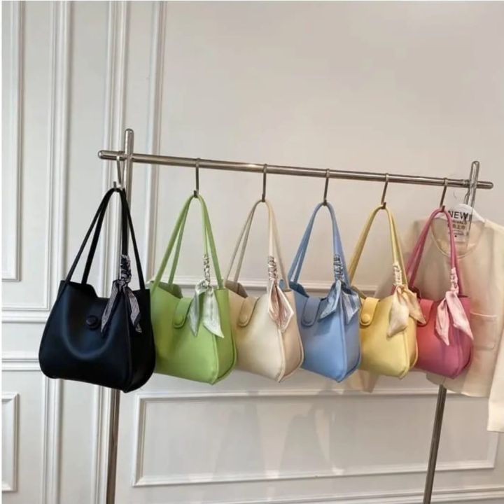 Tas Tote Bag Wanita FLORIDA - Tas Kuliah Kasual (Plus Twilly) Tas Bahu Wanita Viral