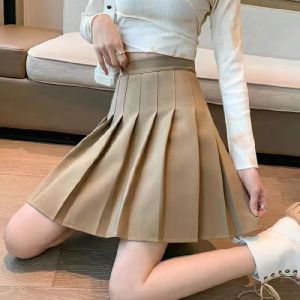 Pleated skirt JK uniform skirt versatile skirt ladies student skirt safety pants zipper button skirt