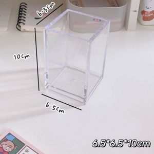 WENYOU Transparent Acrylic Pen Holder Three Grid Square Storage Rack  Stationery Pencil Rack School