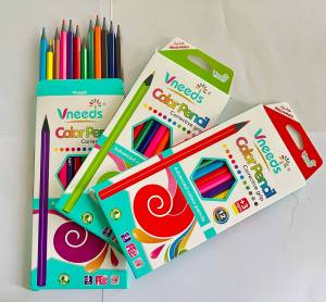Vneeds Color Pencil Set – 12 Colors | Non-Toxic Corrective Grip for Kids Ages 3+ | School & Art Supplies