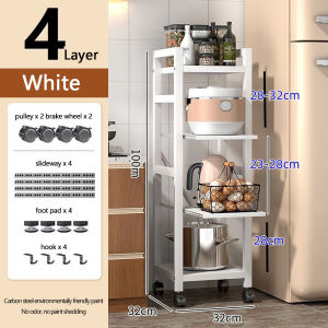 💖SG local stock💖Kitchen rack movable microwave rack dish pull-out shelves multifunctional storage rack with wheels