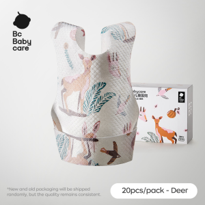 Bc Babycare Disposable  Baby Bibs with Meal Pocket Three-Dimensional Waterproof Food Saliva Towel with Food Catcher Pocket 20Pcs*1Pack