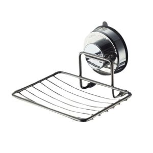 ZM10Q Wall Mounted Vacuum Suction Cup Soap Dish Self Draining No-Drilling Bathroom Sponge Holder Removable Stainless steel Shower Soap Holder for Kitchen Sink