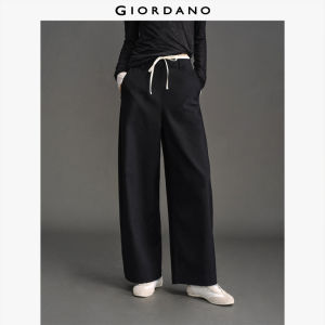Giordano Women Double layer waistband barrel leg pants Free Shipping 12415002