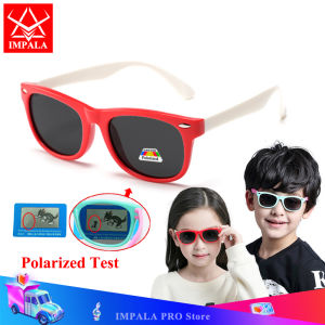 IMPALA แว่นกันแดดน่ารักสำหรับเด็กแว่นตากีฬากรอบยืดหยุ่นทำจากซิลิโคนสำหรับเด็กชายและเด็กหญิงอายุ2-10ปีป้องกันแสงสะท้อนแว่นกันแดดเลนส์ HD ป้องกันการแตกหักปลอดภัยและสบายไม่ PG1806W