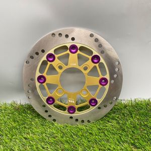 จานดิสหน้าแต่งหมุดสี (งานอลูมิเนียม) ขนาด220mm.รุ่นW110-I/PCX(12-17)/MSX/W125(ปลาวาฬ)/CZ-i/TZR / SPARK135 / NOUVO / X-1 DREAM110-i
