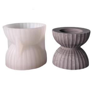 Striped Funnel Silicone Candlestick Mould Heat Resistant For Epoxy Resin Tealight Holder Holiday Decoration
