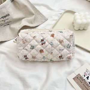 JON09 Cartoon Animal Pattern Bubble Cloth Coin Purse Portable Korean Style Zipper Stationery Bag Sweet Lightweight Cosmetic Bag Student