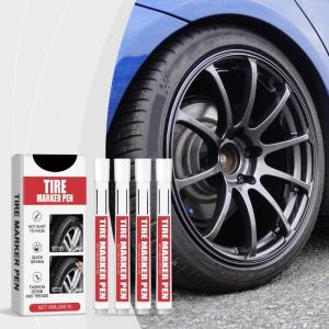 Professional White Tire Labeling Markers 4PCs Water Resistant High Coverage Markers For Vehicle Tire Customization