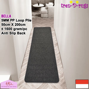 Tren-D-rugs Keset kaki polos panjang lorong dapur alas lantai anti slip 50 cm x 200 cm - NMs
