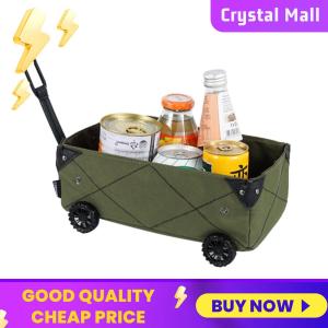 COD [Arrived within 3 days]  Mini Camping Car Tissue Box DIY Canvas Folding Trolley Shopping Cart Waterproof
