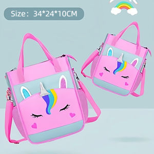 Angel House Unicorn Rainbow Bag For Kids Girl Cartoon School High Capacity Waterproof Schoolbag