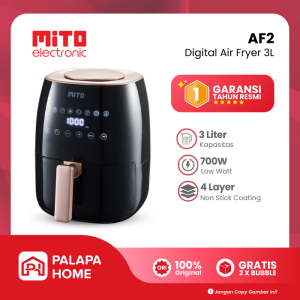 MITO Air Fryer AF2 Low Watt Airfryer AF 2 DigiFry GO 3 Liter | Airfyer Mitochiba Friyer Frayer Fyer