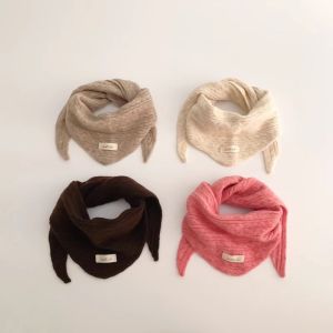 YUDESHUI Màu đơn sắc Khăn len dệt Mẫu xoắn Chống gió Khăn len cashmere Dễ thương Giữ ấm Khăn tam giác Bé trai bé gái