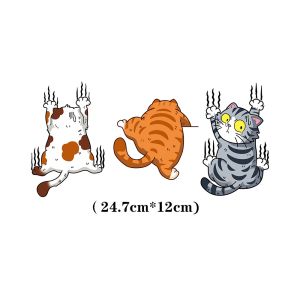 Pet Cat Car Sticker Funny Cat Scratches Reflective Decal Side Window Body Modified Cute Stickers Motorcycle Decals