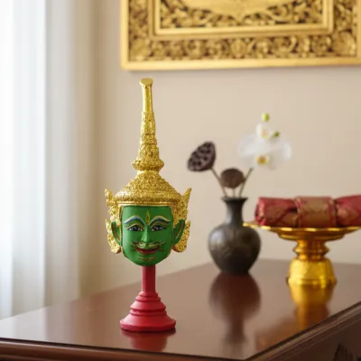 เศียร ชุดรามเกียรติ์ ทศกัณฐ์ หนุมาน พระราม นางสีดา ขนาดกำปั้น 16 ซม งานเขียนพรีเมี่ยมระดับกรมศิลป์ (เลือกเศียรได้)