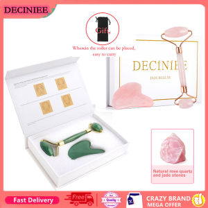 DECINIEE Quartz Jade Roller Heart Guasha Scraping Board Slimming Face Lift Massager Facial Massage Facial Jade Stone Skin Beauty Care Set Girl Gift Friend Mom