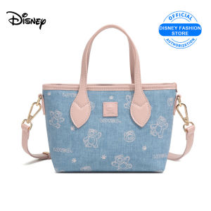 Disney LOTSO กระเป๋าสะพายไหล่นุ่มอเนกประสงค์สำหรับผู้หญิงกระเป๋าสะพายสำหรับผู้หญิงผู้หญิงกระเป๋าสะพายข้างฟ้าสีชมพู