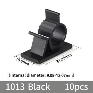 BUENOO 10Pcs Plastic Cable Organizer Clips Adjustable Self-Adhesive Cord Management Clips  Tool-Free Installation Wire Clamp Holders Desk Cable Management