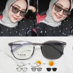 Kacamata Photocromic Korea Minus Anti Radiasi Model Kotak Pria Terbaru