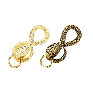 Practical Sturdy Brass Snake Zodiacs Keychain Charm Pendant New Year Decoration for Stylish Bag and Car Accessories