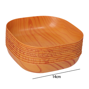 20/30pcs Kitchenware Plastic Wooden Design Square Plate / Dessert Snack Tableware / Simple Imitation Wood Grain Square Plate / Kitchen Bowl Dish Dinnerware