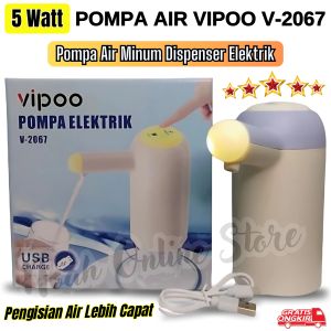 Pompa Air Minum/Air Galon Vipoo V-2067 - Pompa Air Galon Charger Hemat Daya Dispenser USB Charger 5W / Dispenser Air Galon