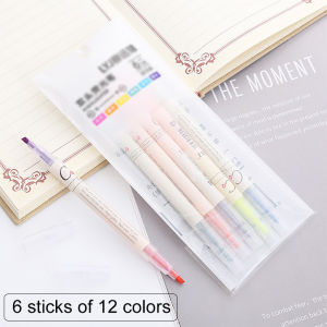 🔥chageey👍 6pcs/set Highlighter Pen Pastel Marker Watercolor Highlighters Art Stationary For Office School Stationery Supply Students