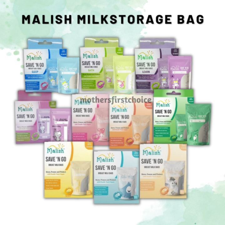 MALISH SAVE 'N GO BREAST MILK BAGS / BREAST MILK STORAGE BAGS Lazada
