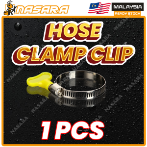 Nasara 1PCS / 5PCS / 10PCS Stainless Steel Hose Clip Clamp Adjustable Pipe Clip With Handle 16 - 22MM / Klip Kunci Paip / 水管夹