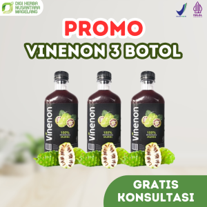 PROMO VINENON 3 BOTOL cuka mengkudu murni ampuh hancurkan batu ginjal melancarkan purin dalam tubuh