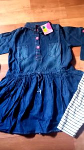 Little Pineapple 0604 || Setelan Tunik Jeans Anak Perempuan