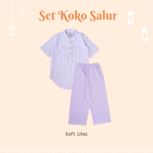 Yobebee Setelan Koko Salur Anak Laki Laki Usia 2 3 4 6 8 10 12 Tahun Baju Muslim One Set Koko Eid Series Baju Lebaran Anak Cowok