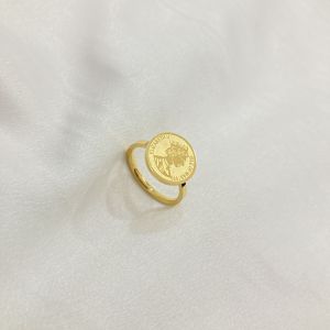 Cincin Titanium Korean Style / Cincin Wanita Motif Koin Anti Karat Aksesoris Perhiasan Fashion