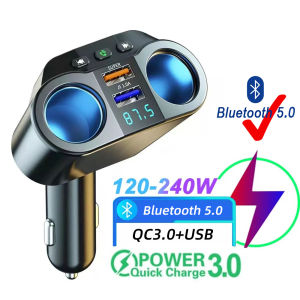 JBMBHC Dual USB Car Charger QC3.0 Car Ci-gar-ette Lighter Socket Splitter Adapter Power Socket Type-C+QC3.0+3.1A with LED Display Display