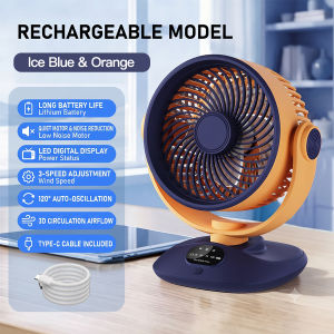 Novi 10000mAh USB Type C 6-speed 360° Rotation Bladeless Desk Fan 3-year warranty
