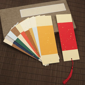 Biểu liễn mini thẻ giấy xuyến nhuộm sáp đánh dấu sách viết thư pháp viết điều ước trang trí kích thước 7x21cm