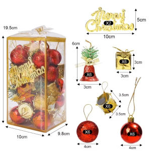 🎄🎅จี้ห้อยลูกบอลตกแต่งต้นคริสต์มาสต้นคริสต์มาสลูกบอลห้อยระย้าเครื่องประดับพวงหรีด2025อุปกรณ์จัดงานปาร์ตี้ของขวัญสำหรับเด็กปีใหม่64ชิ้น