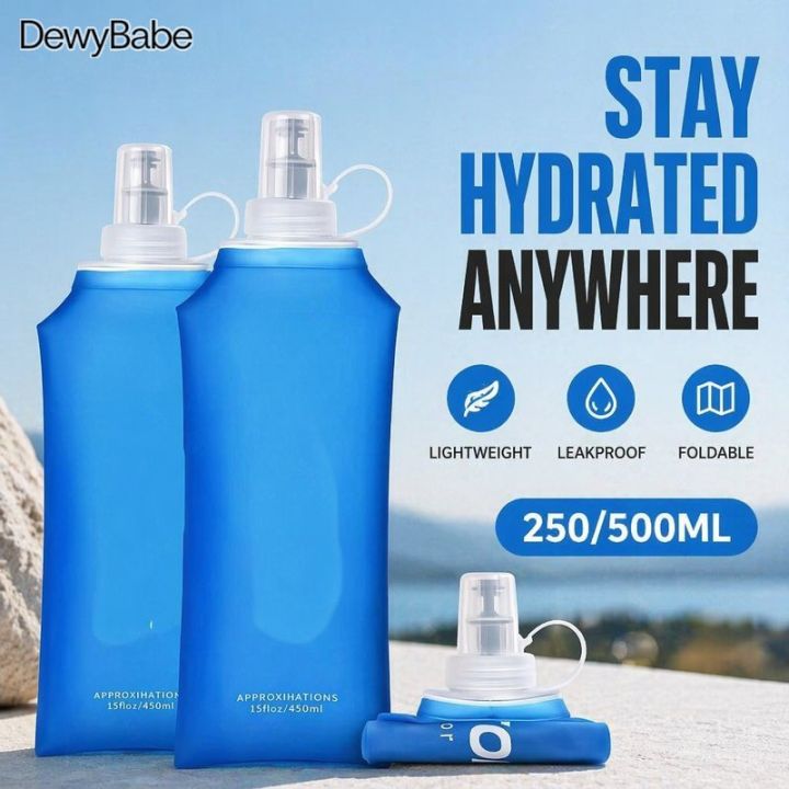 Hyration Backpack Soft Flask Water Bottle Foldable TPU Leakproof Lightweight Running ...