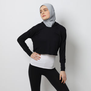 HIA Everywear Seema Crop Top Atasan Olahraga Hoodie Wanita Waffle Fabric