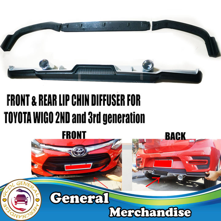 Wigo Rear Diffuser TOYOTA WIGO Front&Rear Bumper Diffuser for Gen3 from 2018 to 2021 ...