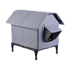 Warm House Outdoor Cats House Elevated Insulated Shelter for Winter Waterproof Enclosure House for Outdoor Strays