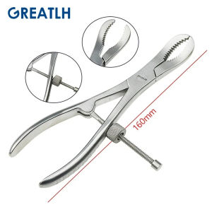 GREATLH1Pcs Stainless Steel Toothed Phalanges Reduction Forceps Bone Holding Forceps Autoclavable Orthopedics Tool Instruments