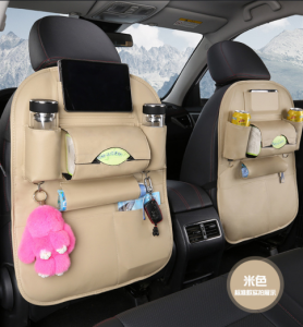 multi-functional Car seat back storage bag hanging bag car childrens dining table and chair back leather storage bag car rack car organizer car storage