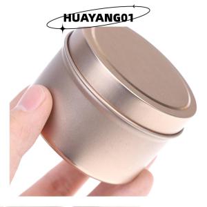 HUAYANG01 [HOT FASHION] DIY Round Candle Jars 4Oz Aluminum Tins With Lids Cosmetic Sample Containers Storage Organizer