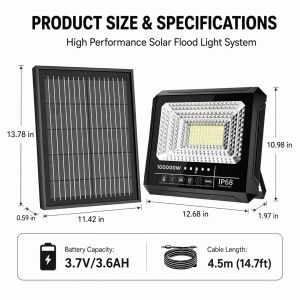 Solar light led outdoor lighting IP68 waterproof with solar panel set energy saving buy 1 take 1 motion sensor ABS no heavy duty Flood lamp with remote control 30years warranty